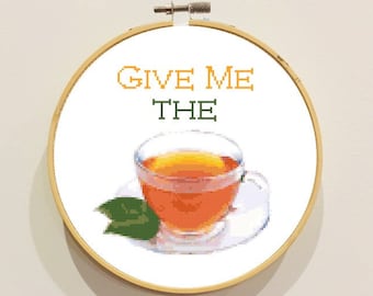 Dame El Té Patrón Punto De Cruz PDF