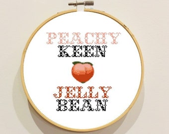 Patrón PDF de punto de cruz Peachy Keen Jelly Bean