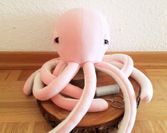 mini octo, handgemachte kuschelkrake -rosa