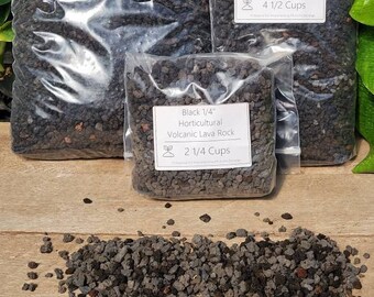 Black 1/4” Inch Horticultural Volcanic Lava Rock | Pre Sifted | 100% Organic