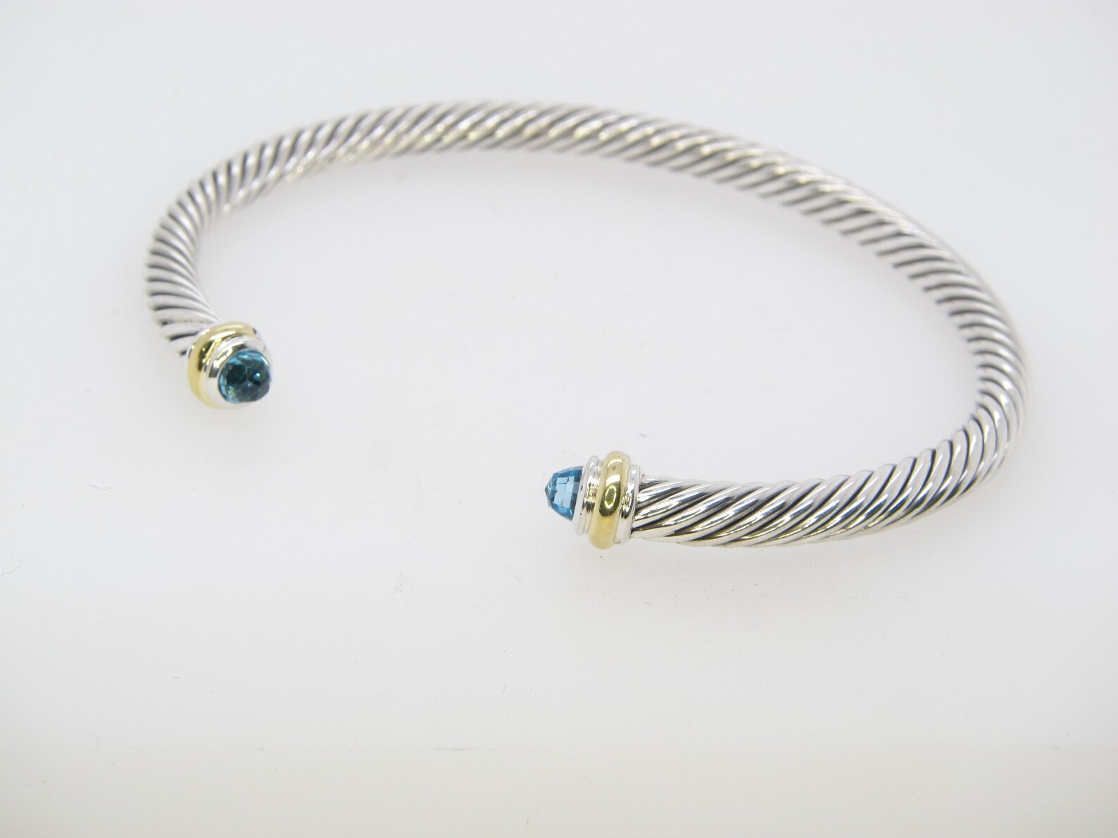David Yurman 4MM Cable Classic 18K & Sterling Silver Blue - Etsy
