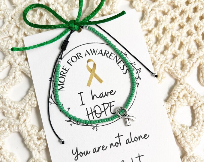 Personalized Green Ribbon Awareness Bracelet: Liver Cancer, Adrenal ...