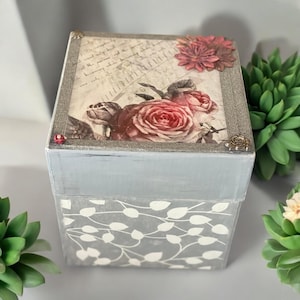 Decoupage Keepsake Box: Hand-Decorated Pink Roses