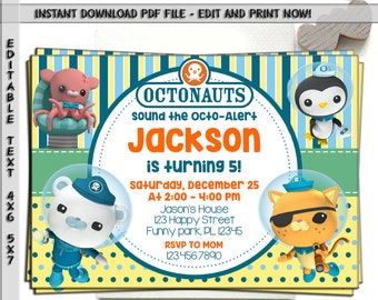 Octonauts Invites Etsy