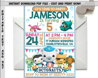 Octonauts Invites Etsy