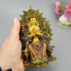 Maitreya Handcrafted figure made in Napalm, Golden Maitreya statue, Buddha of compassion and wisdom, Buddhist crafts, Maitreya figure