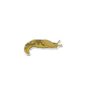 Petit autocollant de limace courbée