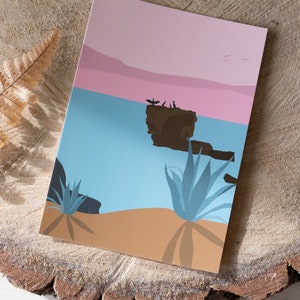 Postkarte DIN A6 | Kliff und Meer | Vögel | Illustriert