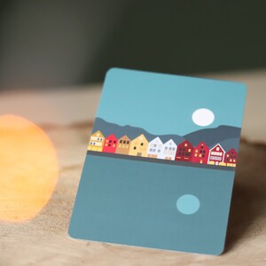 Postkarte "Bergen", Norwegen, Bryggen, Altstadthäuser, DIN A6, Soft Touch