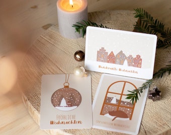 Weihnachtskarten 3er Set | Postkarten DIN A6