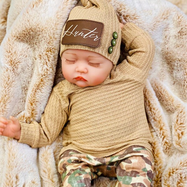 Baby boy camo coming home outfit Clearance