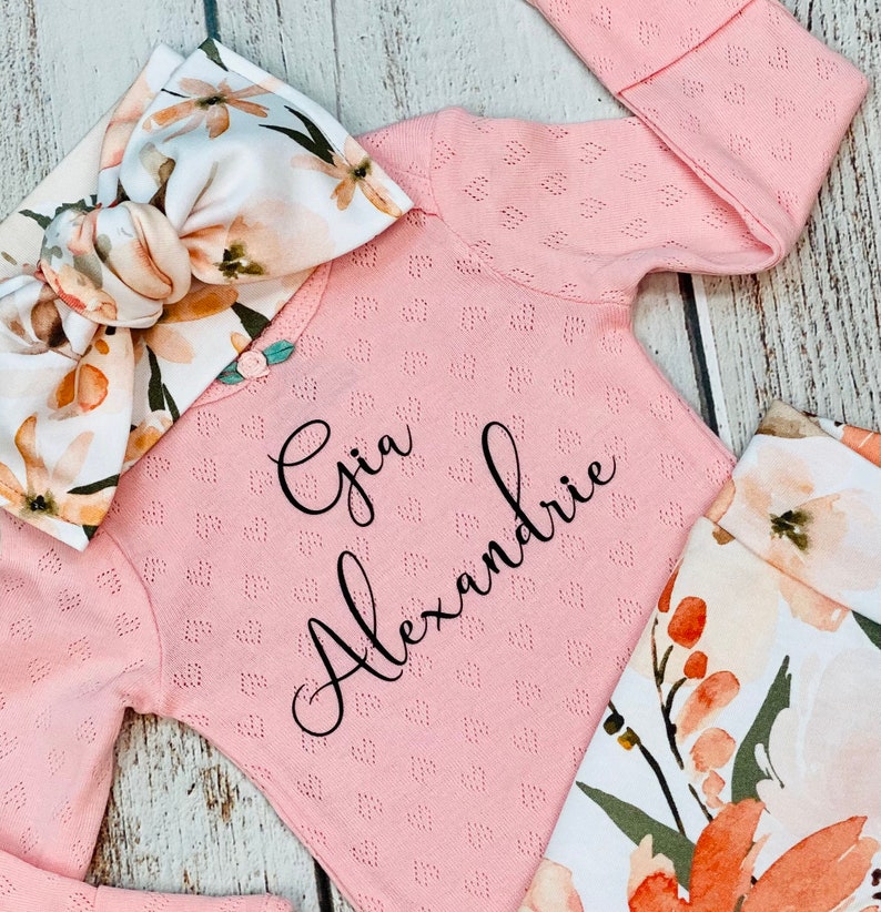 Newborn Girl Coming Home Outfit Organic Baby Girl Clothes Etsy