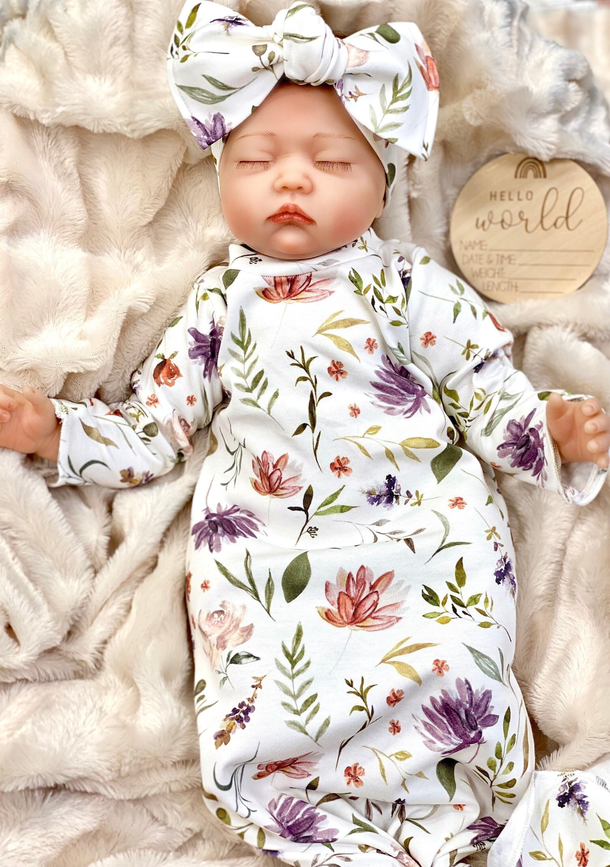 Newborn Girl Gown Etsy