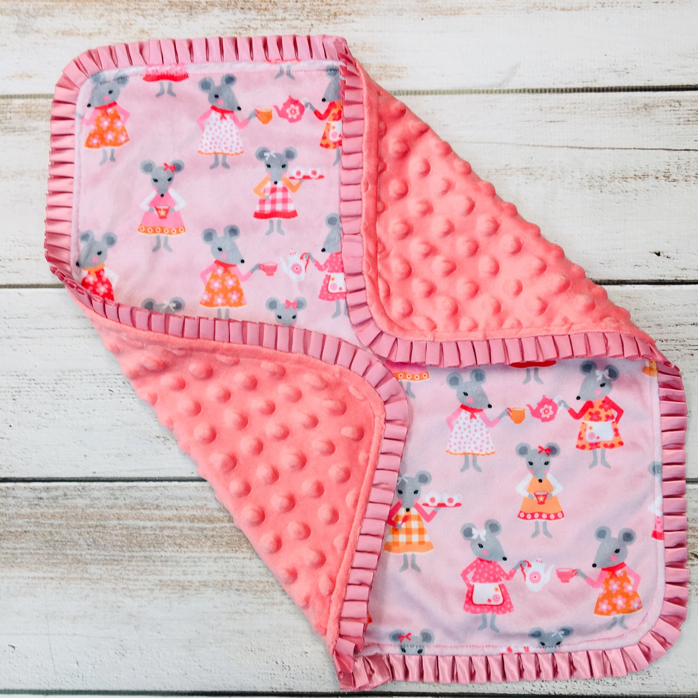 Lovey Blanket Baby Girl Lovey Blanket Minky Lovey Blanket With Etsy