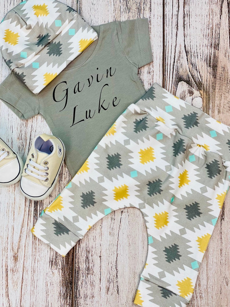Baby Boy Coming Home Outfit Personalized Organic Baby Clothes Newborn Boy Coming Home Outfit Newborn Boy Clothes