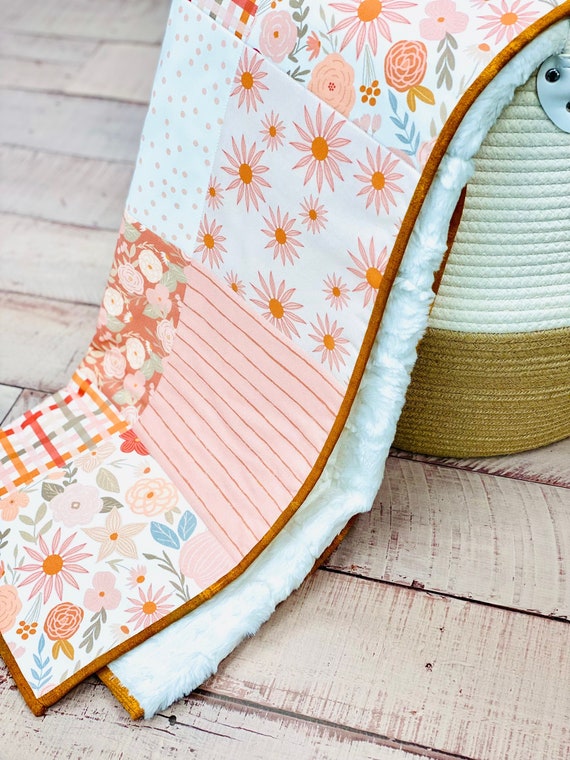 Newborn Girl Blanket Personalized Baby Girl Minky Blanket Etsy