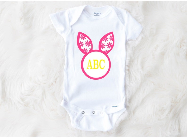 First Easter Bodysuit,Girl Easter Bodysuit Custom Easter Onesie\u00ae,Monogram Onesie\u00ae Bunny Ears Bodysuit Girl Easter Bunny Ears Onesie\u00ae