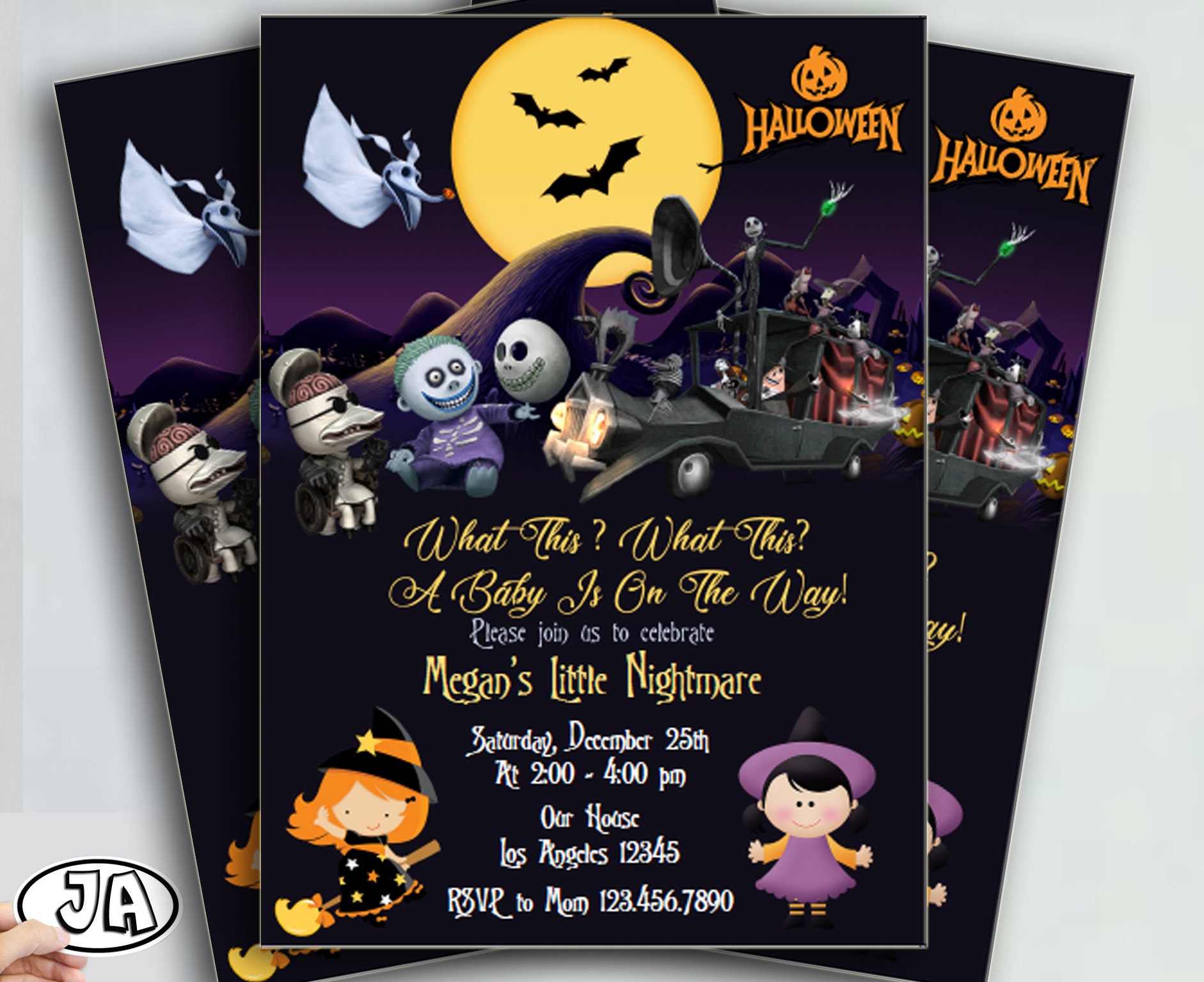 Halloween Birthday Invite Nightmare Before Christmas | Etsy Halloween Birthday Invite Nightmare Before Christmas | Etsy