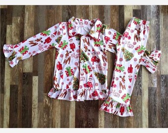 ELF ON THE shelf christmas ruffle pajamash