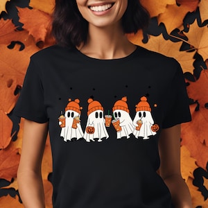 Ghost With Beanie Png, Cute Ghost Png | Ghost drinking Coffee Png Instant Digital Download Funny Ghosts SVG Cool Ghosts