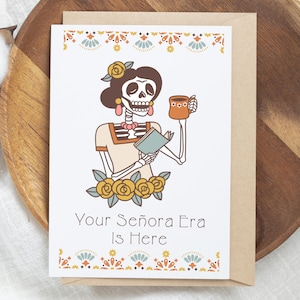 Carte de joyeux anniversaire - téléchargement numérique - carte imprimable - carte de l'ère Señora carte imprimable Cupcake - carte à téléchargement immédiat, carte tête de mort