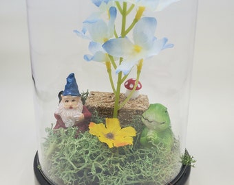 DIY Dome Cloche Gnome Garden, Diy Miniature garden, Diy Craft Kit, Cloche Dome Display Case