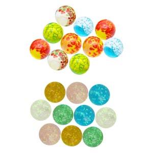 10pcs Handmade art glass Glow in the Dark Dotted Multi Colour Marbles for kids