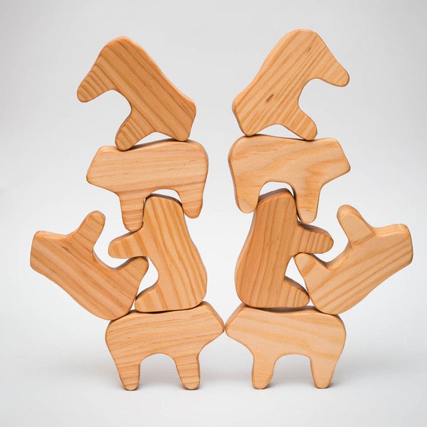 Stacking Bear Cubs: Montessori and Waldorf inspired wooden toy