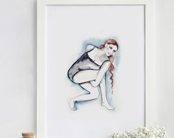 Instantly Printable Yoga Art, Home Decor, Watercolour Asana Art, Made with Love, Zen Wall Art