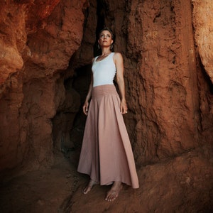 Linen blend Wide Leg Pants / Eco-Friendly / Limited Release / Yoga Wear / Made with LOVE. image 5