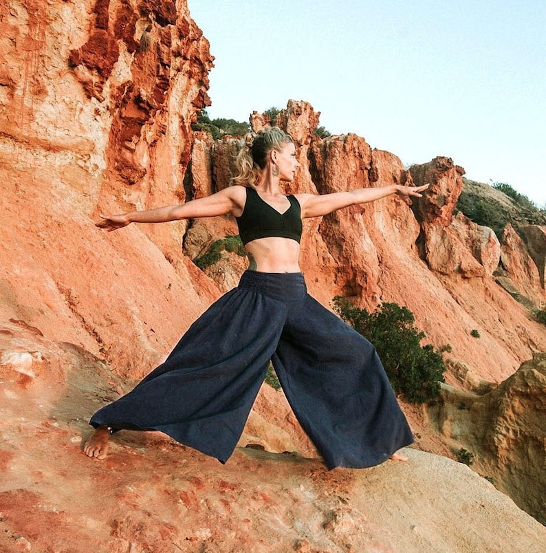 Linen blend Wide Leg Pants / Eco-Friendly / Limited Release / Yoga Wear / Made with LOVE. image 4