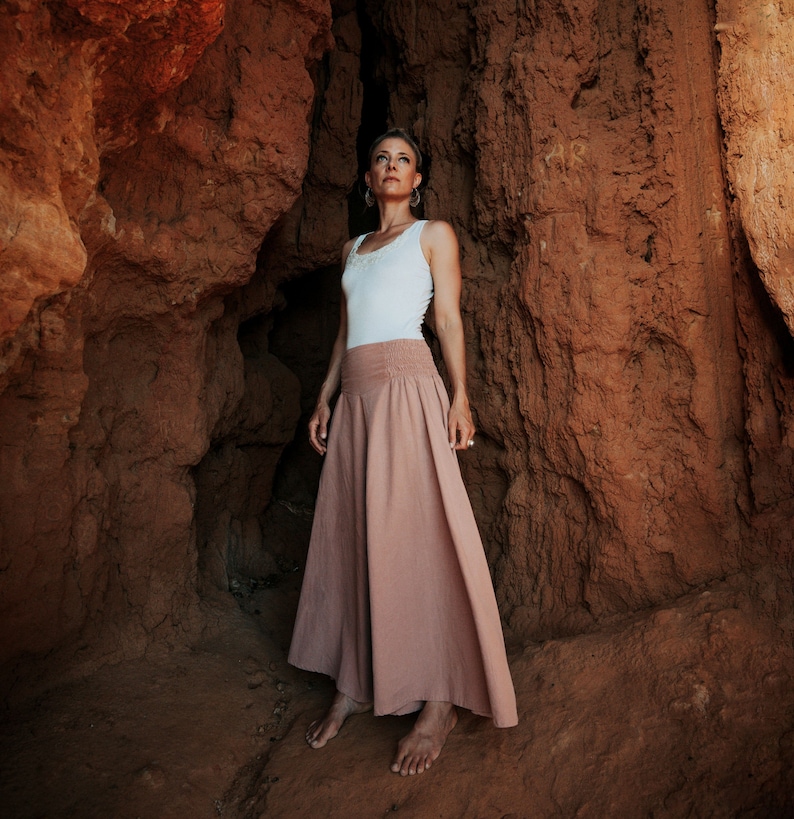 Linen blend Wide Leg Pants / Eco-Friendly / Limited Release / Yoga Wear / Made with LOVE. image 5