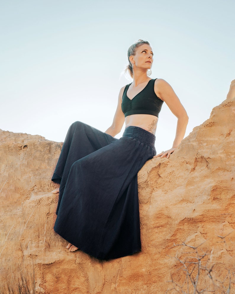 Linen blend Wide Leg Pants / Eco-Friendly / Limited Release / Yoga Wear / Made with LOVE. image 6