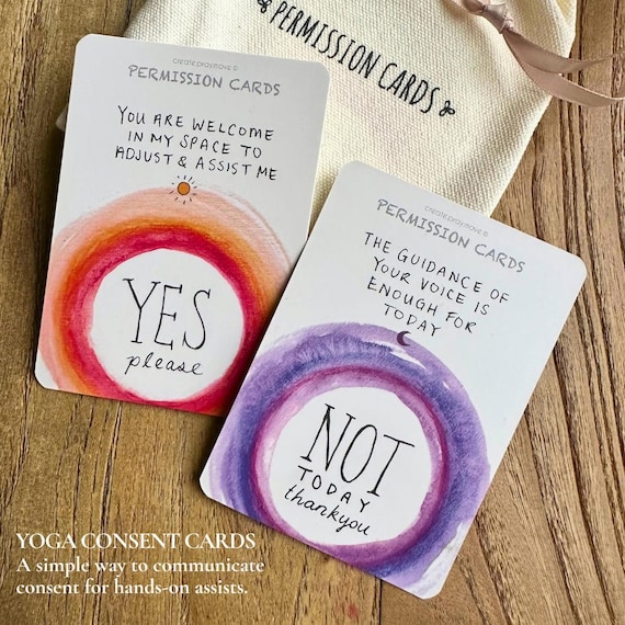 Yoga Consent Cards | Trauma-Informed Hands-On Assist Accessory for Yoga Teachers