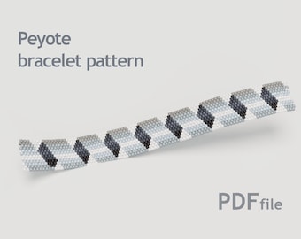 Wzór na bransoletkę z motywem pejotlu z falami – koraliki nasienne, liczba parzysta (wzór w formacie PDF)