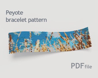 The field of wheat - peyote bracelet pattern