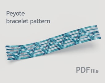 Wzór na bransoletkę z niebieskim, ściegiem pejotlowym – koraliki nasienne w formacie PDF