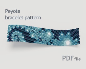 Bransoletka Blue Lagoon Fractal - wzór bransoletki peyote