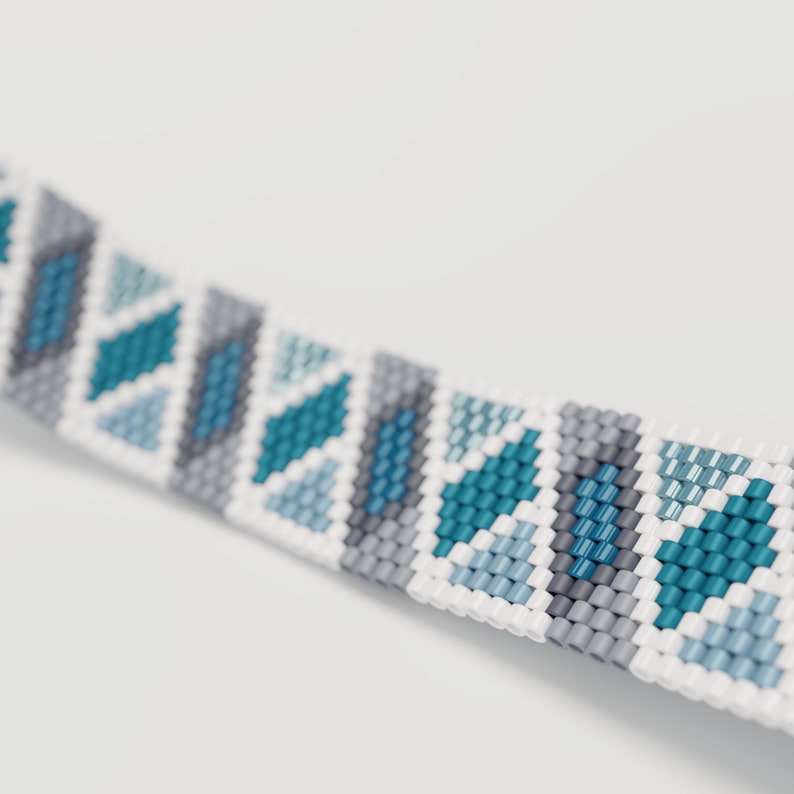 Peyote Bead Pattern Zigzag, Bracelet Seed Bead Pattern in Pdf, Even