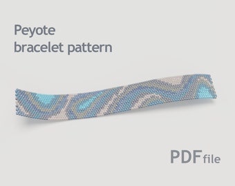 Wzór na bransoletkę Waves Peyote – koraliki nasienne, liczba parzysta (wzór w formacie PDF)
