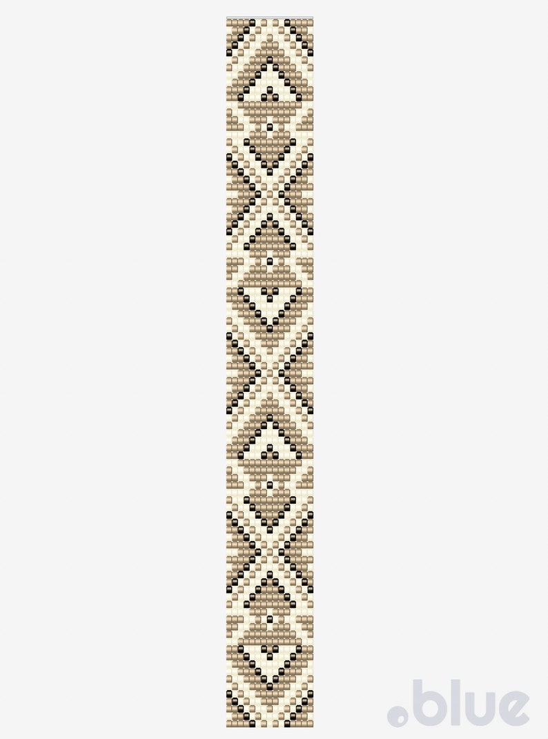 Aztec bracelet, bead loom pattern, wristband pattern, wrist cuff pattern for Miyuki Delica seed beads image 6