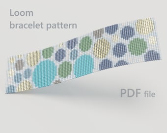 Bransoletka z kulkami, wzór na krosno z koralików nasiennych