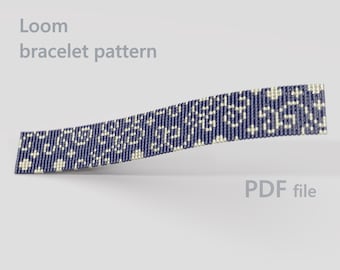 Wąska bransoletka inspiracyjna z koralikami w technice krosna nasiennego