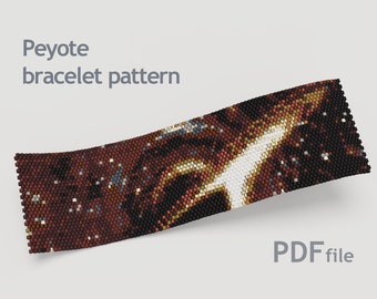 Peyote bead pattern - Black Hole in the Cosmos, bracelet seed bead pattern in pdf, even count peyote stitch pattern, peyote bracelet pattern