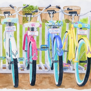 Bicycle/ watercolor/ print / home decor/ art print/ custom art