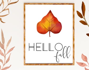 Imprimible de otoño / Decoración de otoño para el hogar / Impresión de otoño / Decoración de hojas de otoño / Hojas de otoño / Imprimible de otoño / Septiembre / Octubre / Acción de Gracias