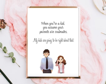 Cita de Jim y Pam: Almas gemelas / Programa de TV The Office / Descarga instantánea / Impresión de cita de amor / Decoración del hogar / Impresión de oficina / Arte mural imprimible