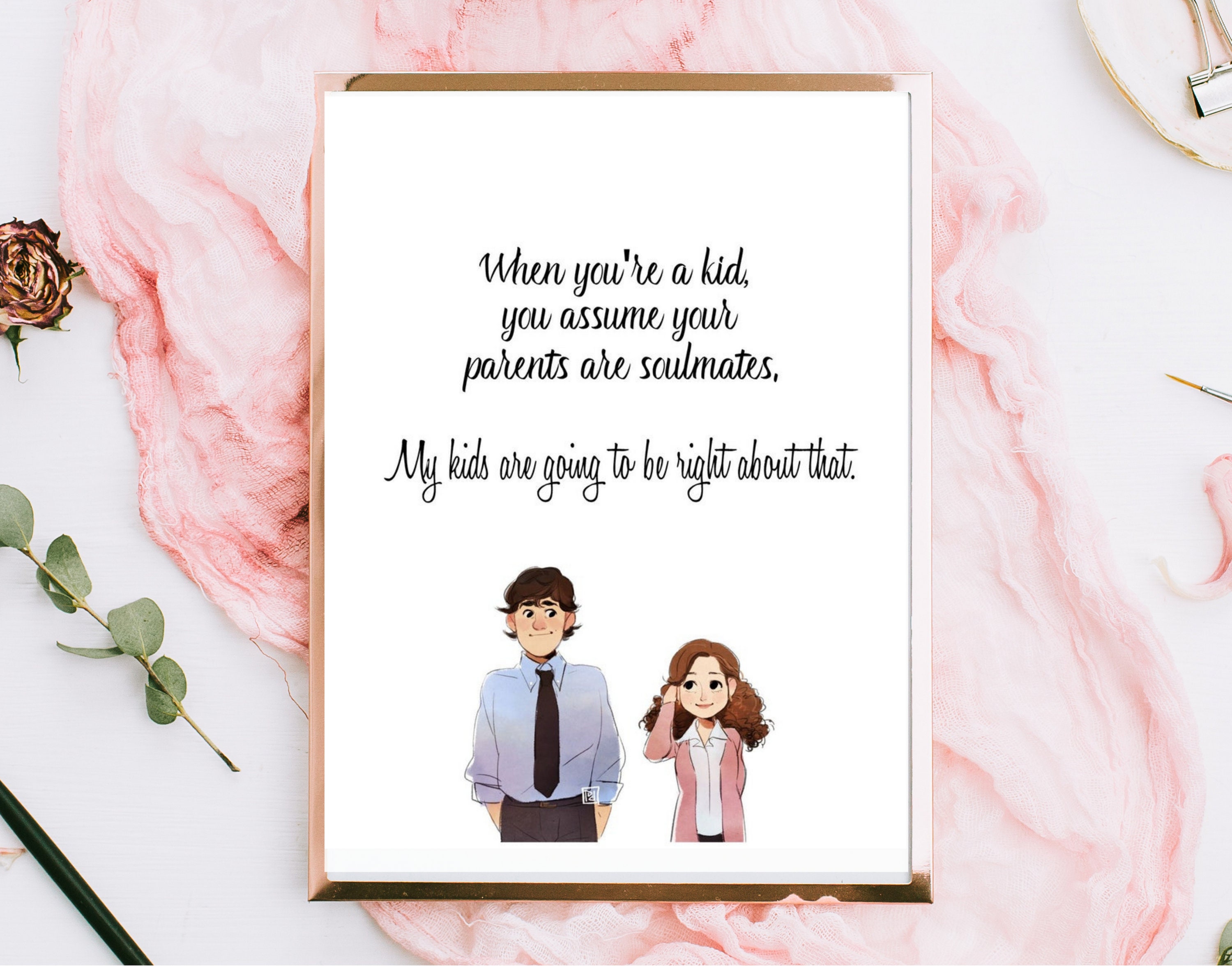 Jim and Pam Soulmates Quote the Office TV Show Instant - Etsy