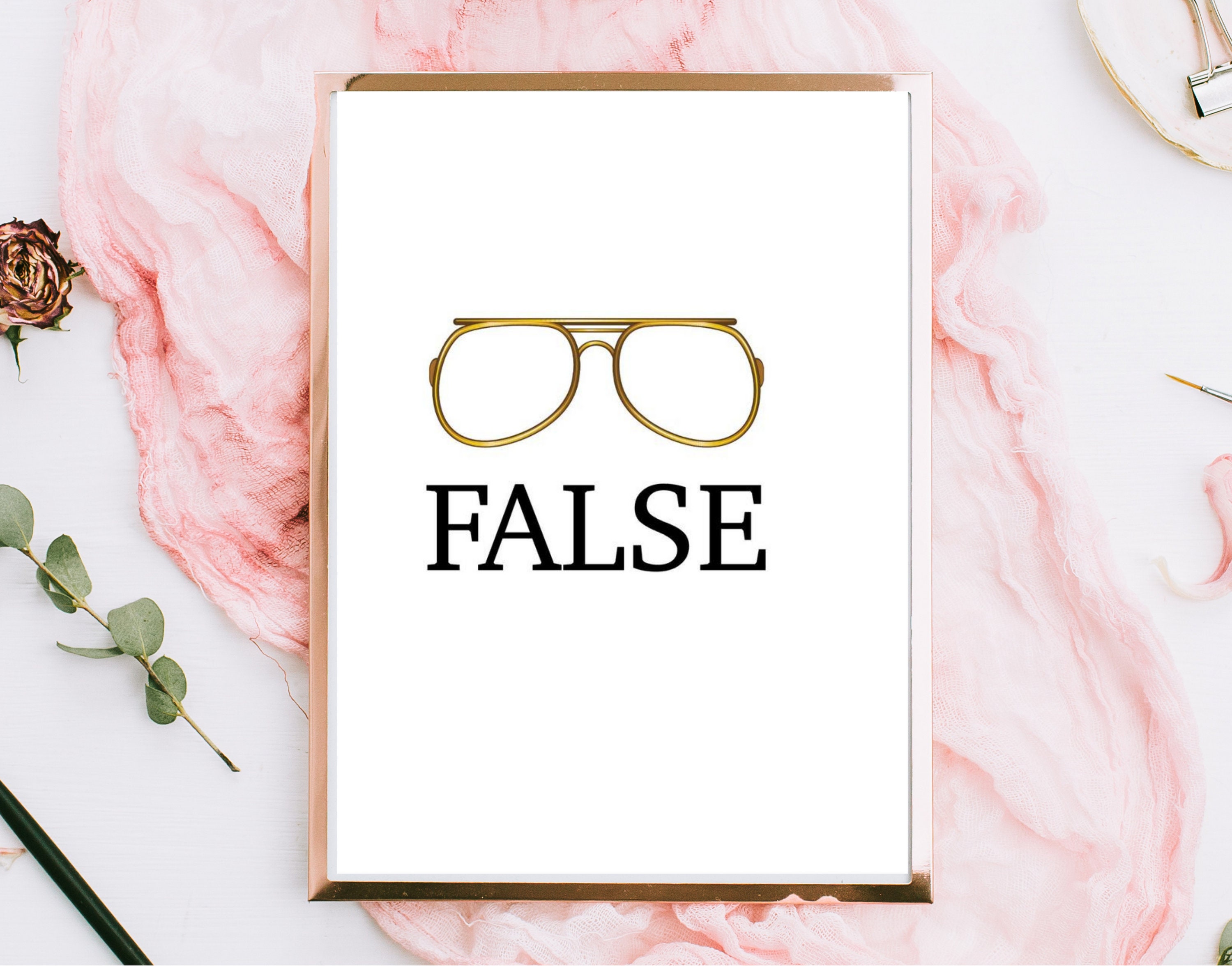 Dwight Schrute False With Glasses Print Instant Download - Etsy