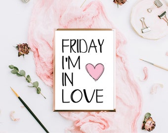 Cita "Estoy enamorado" (viernes) / Descarga instantánea / Arte de amor / Imprimible para bodas / Decoración del hogar / Arte imprimible / Arte con letras / Imprimible de pared con letras
